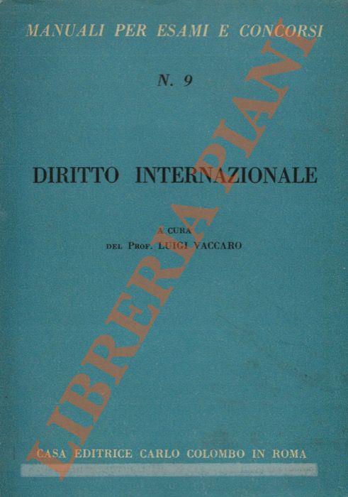 Diritto internazionale - Luigi Vaccari - copertina
