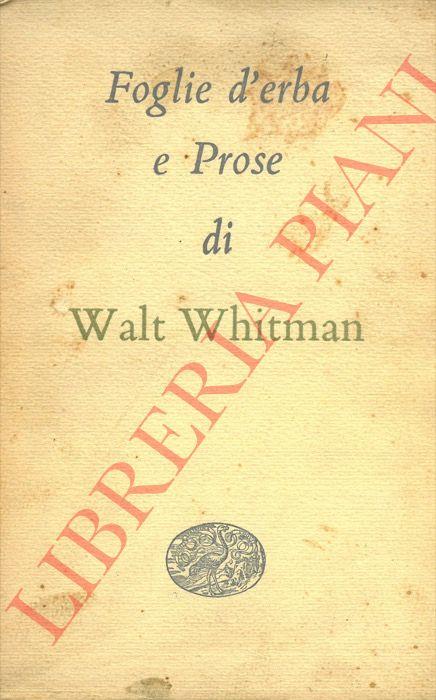 Foglie d'erba e Prose - Walt Whitman - copertina