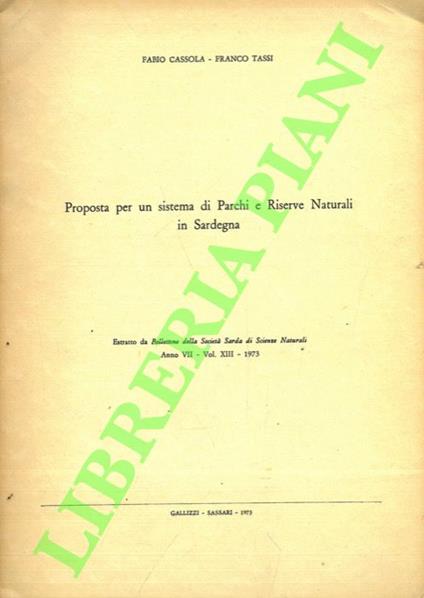 Proposta per un sistema di Parchi e Riserve Naturali in Sardegna - copertina