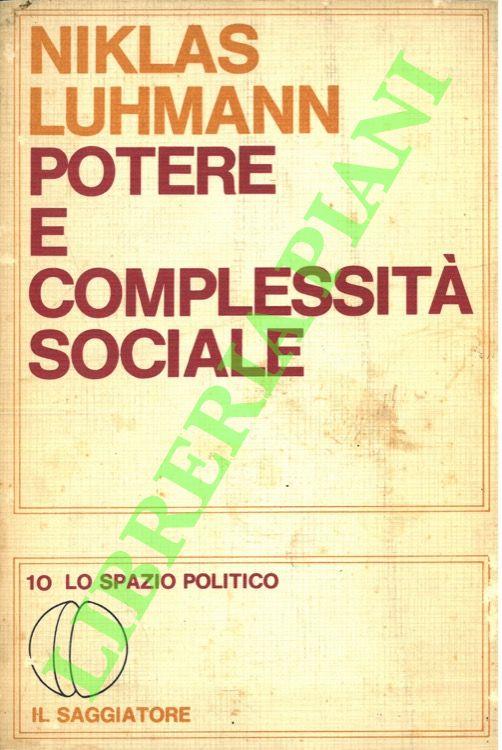 Potere e complessità sociale - Niklas Luhmann - copertina
