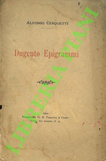Dugento epigrammi - copertina