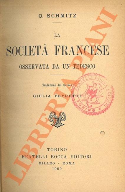 società francese osservata da un tedesco - copertina
