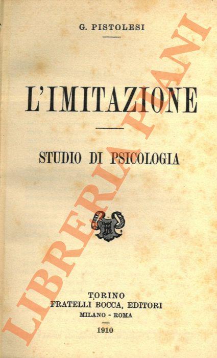 L' imitazione. Studio di psicologia - copertina