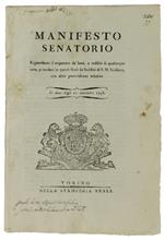 Manifesto Senatorio Riguardante Il Sequestro De' Beni E Redditi... Posseduti In Questi Stati Da' Sudditi Di S.M.Siciliana ... In Data Degi 11 Settembre 1798 [Documento Originale]
