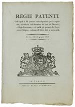 Regie Patenti Relative All'Alienazione Dei Beni Del Demanio E Regio Patrimonio... In Data Delli 13 Giugno 1815 [Documento Originale]