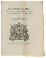 Regie Determinazioni Riguardanti Gli Invalidi Giubilati.... In Data Del 23 Di Febbrajo 1820  [Documento Originale]