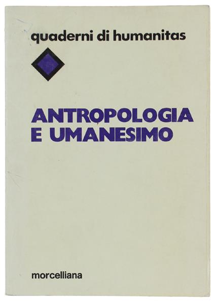 Antropologia E Umanesimo - copertina
