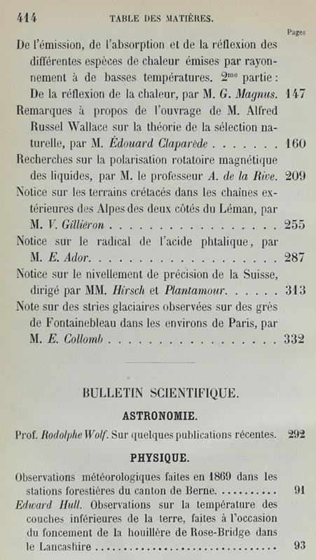 Bibliotheque Universelle Et Revue Suisse. Archives Des Sciences Physiques Et Naturelles. Nouvelle Période