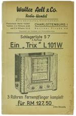 Walter Arld & Co. Radio-Handel. Schlagerliste S 7