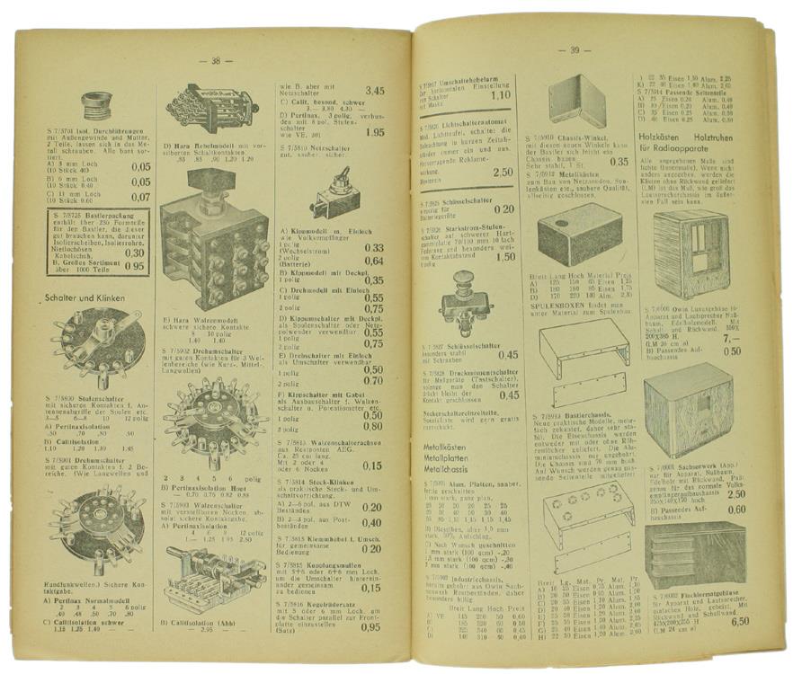 Walter Arld & Co. Radio-Handel. Schlagerliste S 7