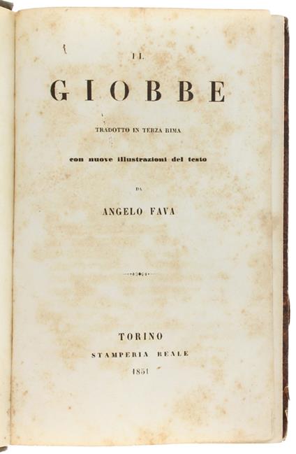 Il Giobbe Tradotto In Terza Rima - Angelo Favaro - copertina