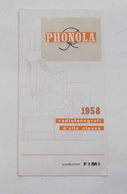 Phonola. 1958 radiofonografi d'alta classe - copertina