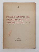Principi generali del programma del nazionalismo italiano