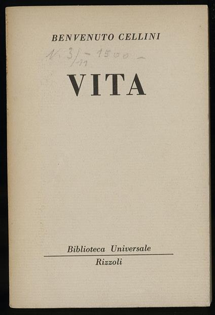 Vita - Benvenuto Cellini - copertina