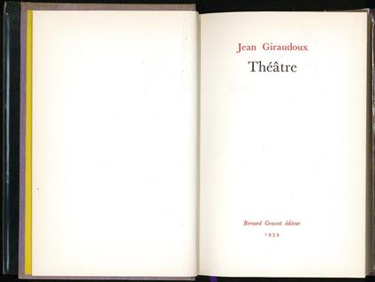 Theatre - Jean Giraudoux - copertina