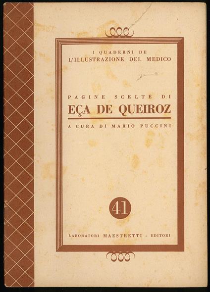 Pagine scelte di Eca de Quiroz - Mario Puccini - copertina