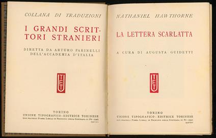 lettera scarlatta - Nathaniel Hawthorne - copertina