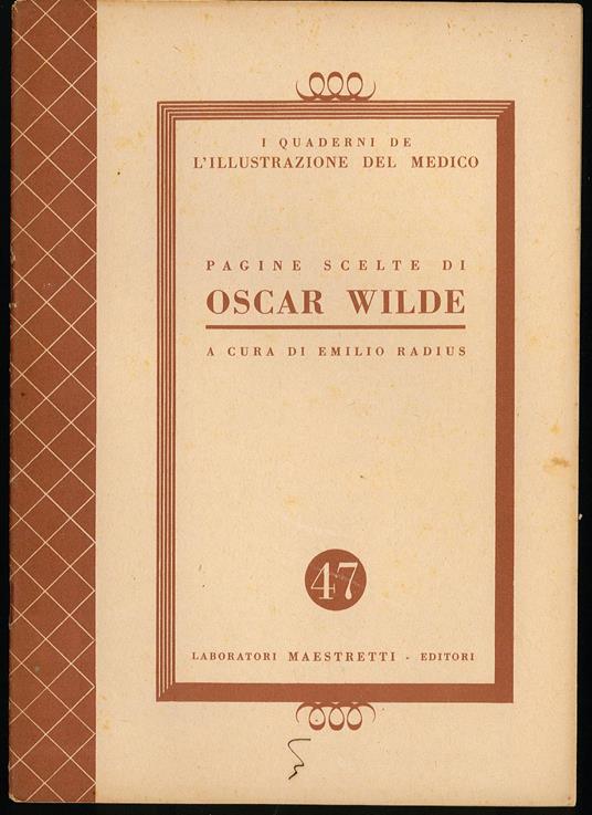 Pagine scelte di Oscar Wilde - Emilio Radius - copertina