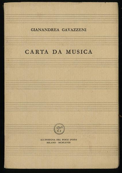 Carta da musica - Gianandrea Gavazzeni - copertina