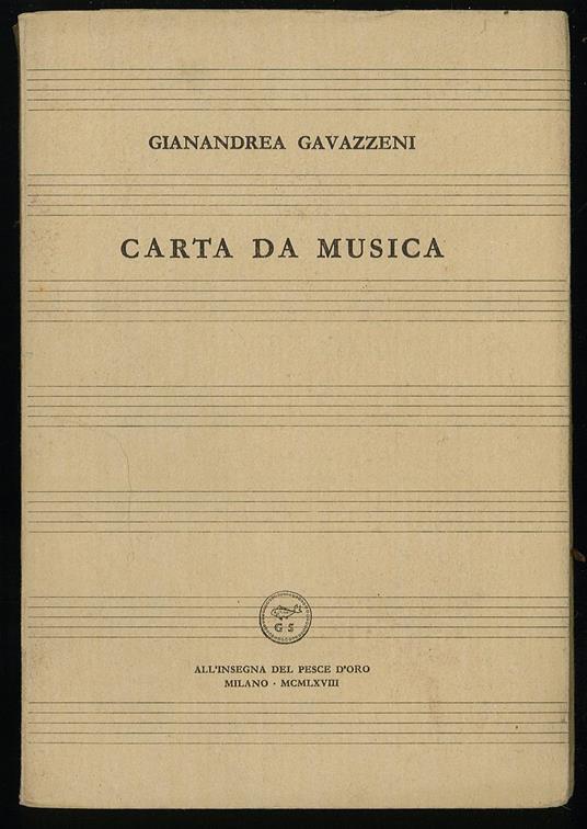 Carta da musica - Gianandrea Gavazzeni - copertina