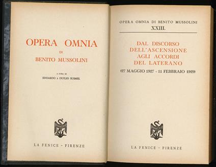 Dal discorso dell'ascensione agli accordidel laterano (27 maggio 1927 - 11 febbraio 1929) - copertina