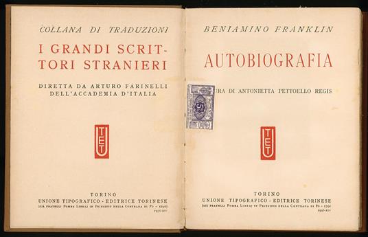 Autobiografia - Benjamin Franklin - copertina