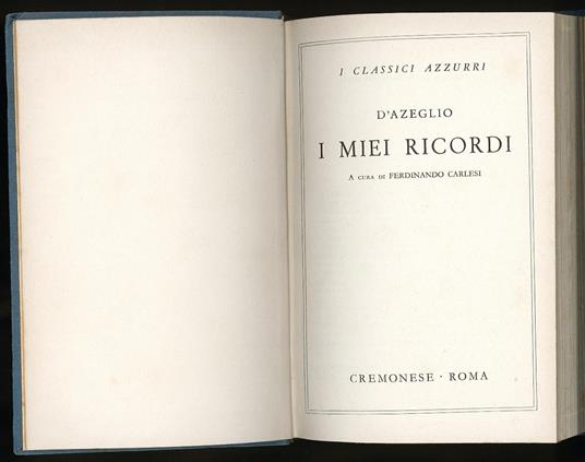 I miei ricordi - Ferdinando Carlesi - copertina