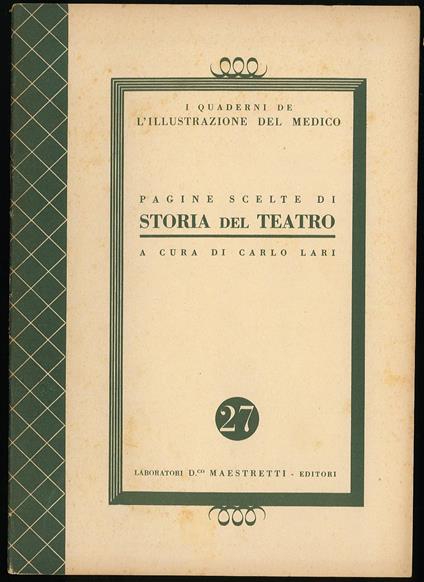 Pagine scelte di storia del teatro - Carlo Lai - copertina