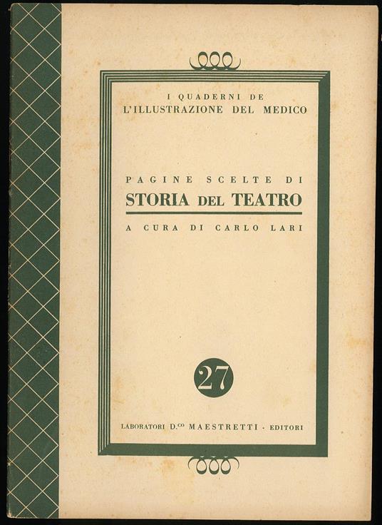 Pagine scelte di storia del teatro - Carlo Lai - copertina