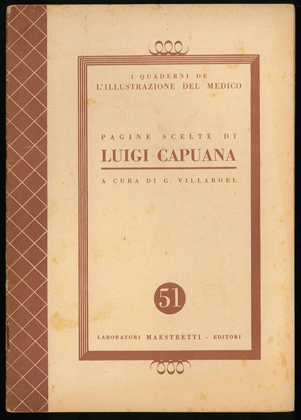 Pagine scelte di Luigi Capuana - copertina