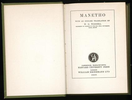 Manetho - copertina