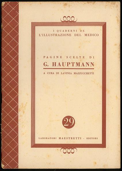 Pagine scelte di G. Hauptmann - copertina
