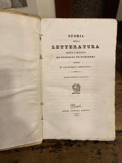 Storia della letteratura antica e moderna, Versione di Francesco Ambrosoli. Seconda edizione napolitana - Friedrich Schlegel - copertina