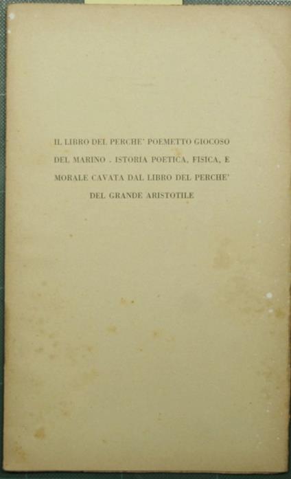 Il libro del perché - Marino - copertina