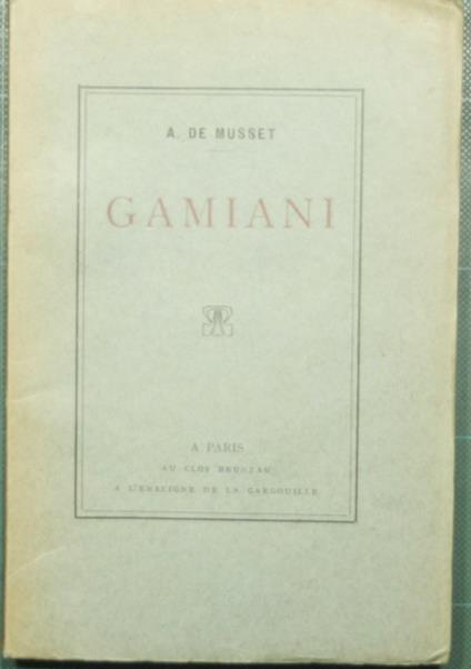 Gamiani - Alfred de Musset - copertina