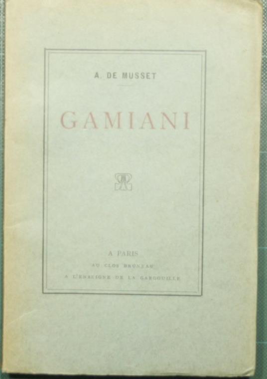 Gamiani - Alfred de Musset - copertina