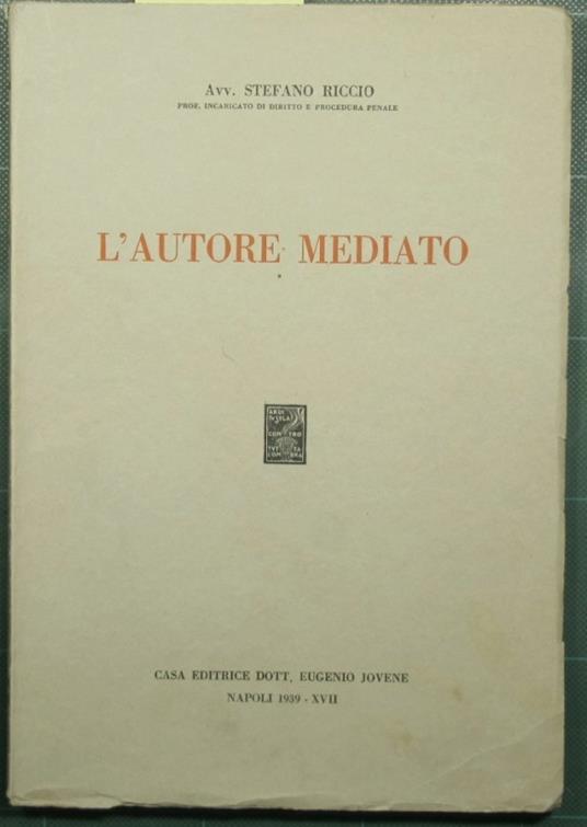 L' autore mediato - Stefano Riccio - copertina