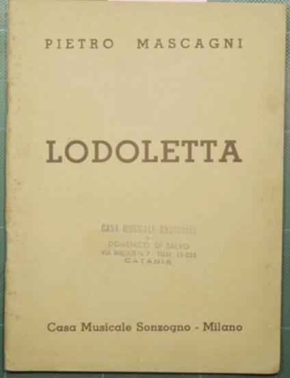 Lodoletta - Pietro Mascagni - copertina