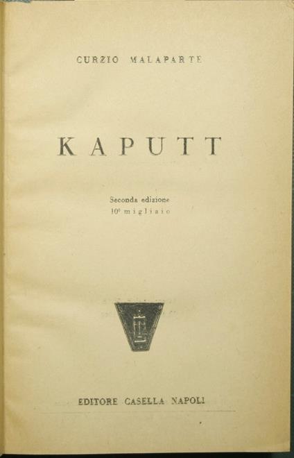 Kaputt - Curzio Malaparte - copertina