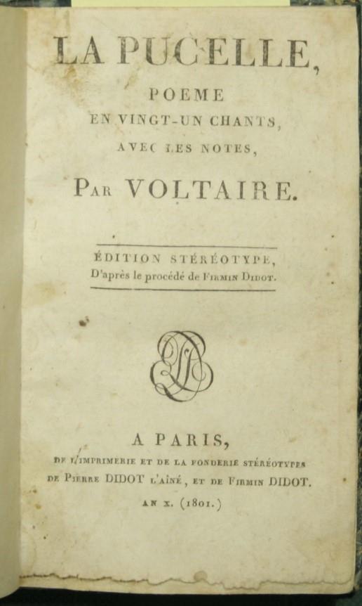 Pucelle - Voltaire - copertina