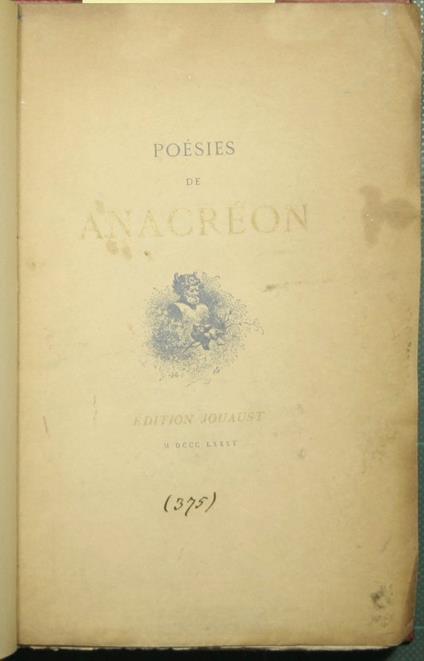 Poesies de Anacreon - Anacreonte - copertina