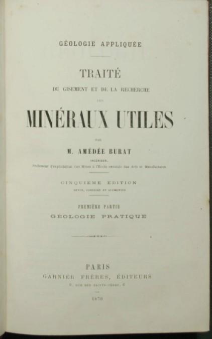 Traite du gisement et de la recherche des mineraux utiles - copertina