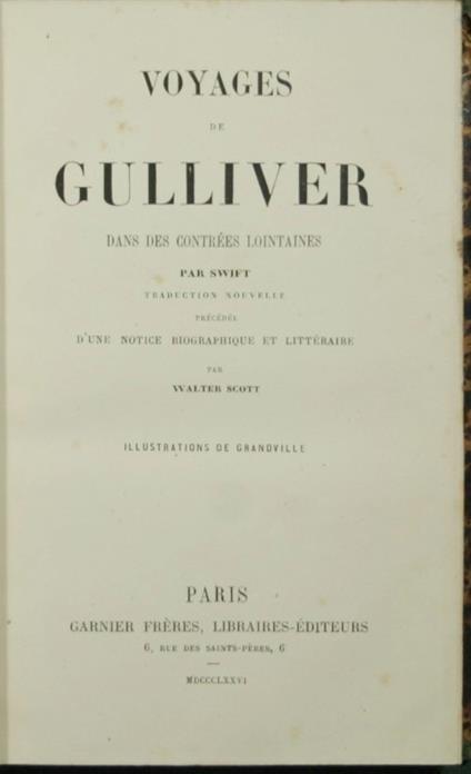 Voyages de Gulliver dan des contrees lointaines - Jonathan Swift - copertina