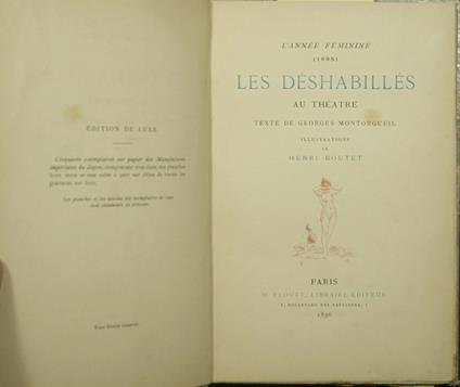 Les deshabilles au theatre - copertina