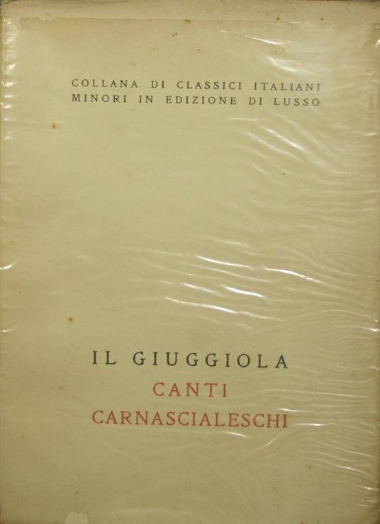 Canti carnascialeschi - copertina