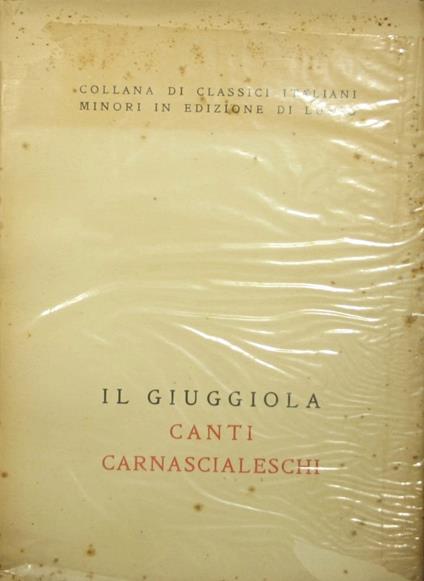 Canti carnascialeschi - copertina