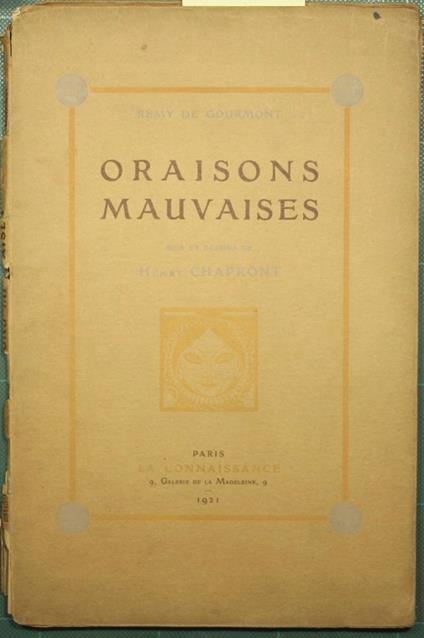 Oraisons mauvaises - Rémy de Gourmont - copertina