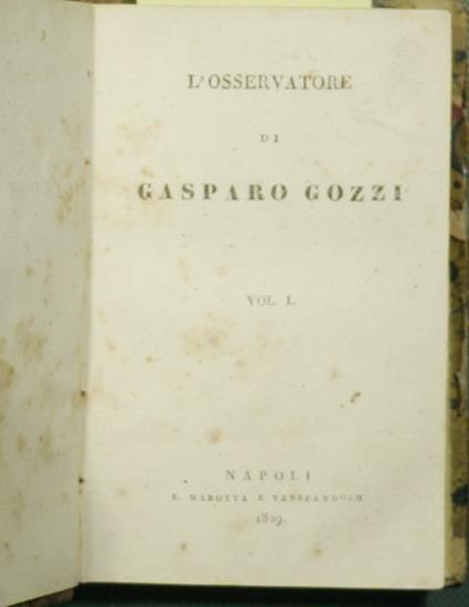 L' osservatore - Gasparo Gozzi - copertina