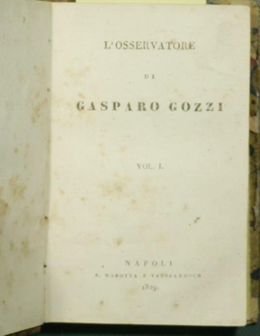 L' osservatore - Gasparo Gozzi - copertina