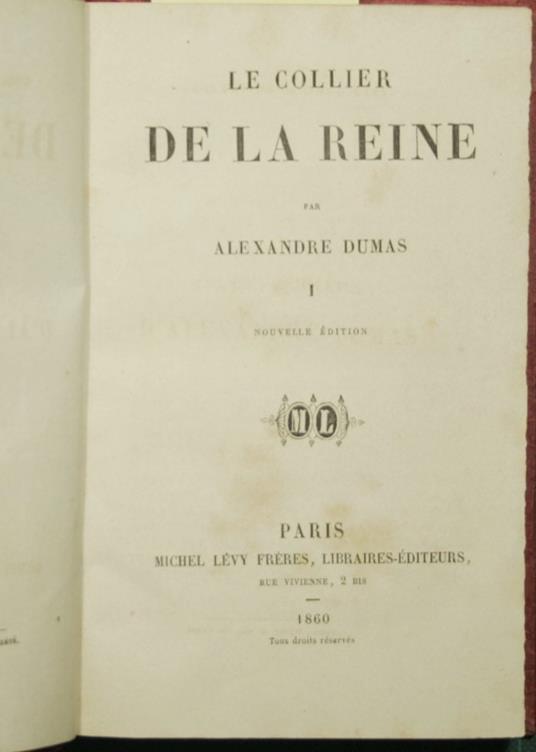 Le collier de la Reine - Alexandre Dumas - copertina